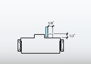 Classic Floor Channel and Classic Single with Glazing - Glass Stop or Door Panel can be applied to one or both sides of any Mullion or Jamb