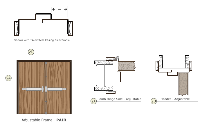 Adjustable Pair Door Frame Drawings