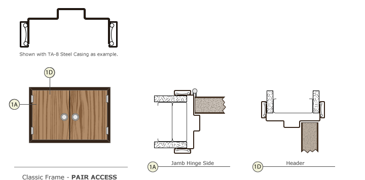 Timely Door Frames Classic Series Pair Access Drawing