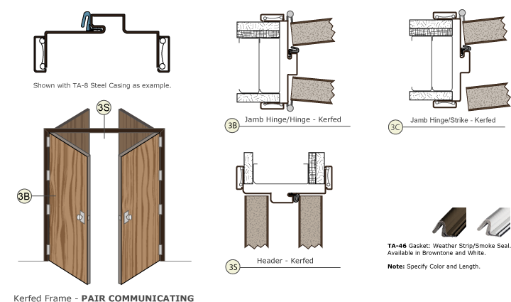 Timely Door Frames Kerfed Frame Pair Communicating Doors Drawing