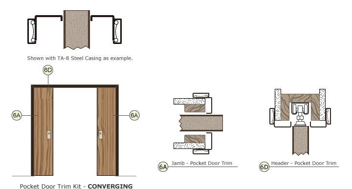 Timely Door Frames Pocket Door Trim Kit Converging doors drawing