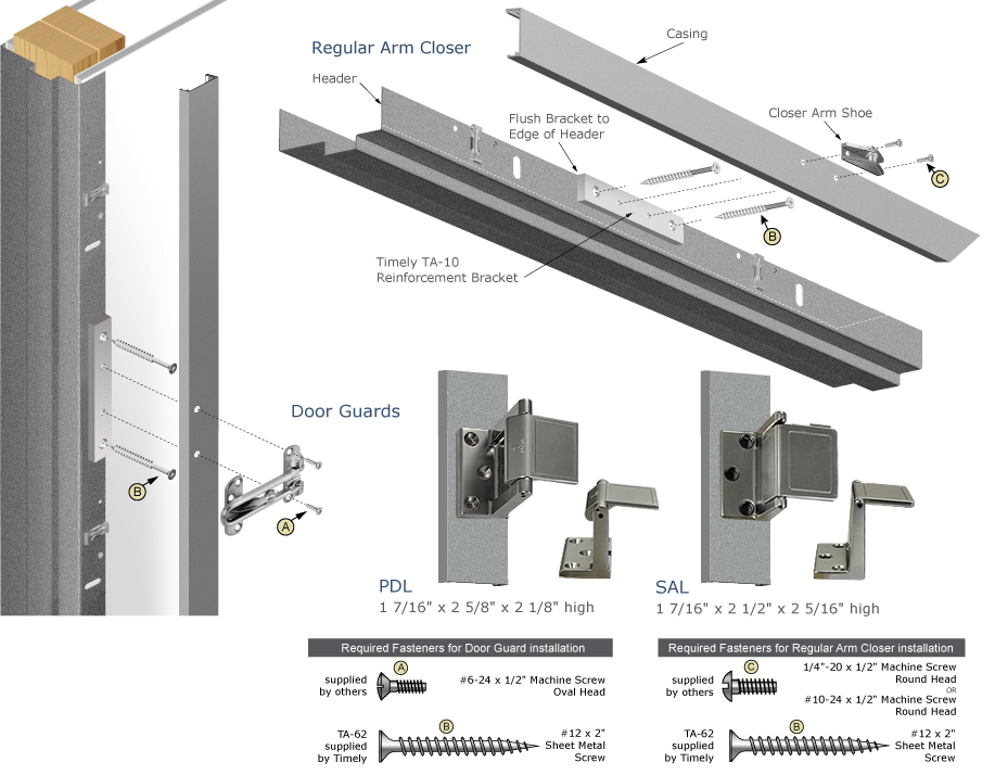 Timely Industries TA-23 Surface Mount Hardware drawing