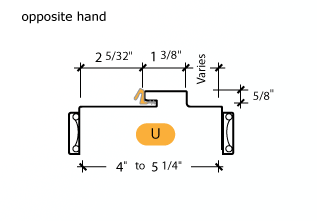 Kerfed - Frame Profile (U) - Opposite Hand