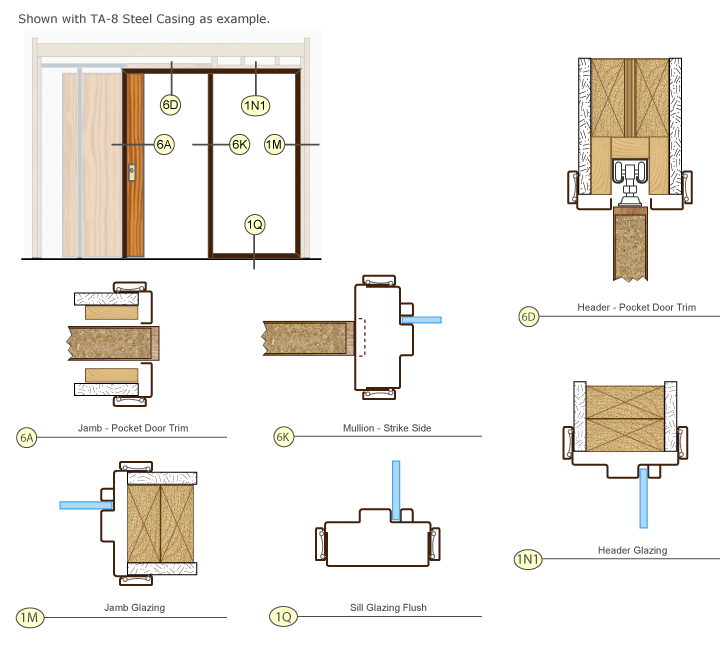 Timely Door Frames Pocket Door Trim Kit Single Drawing