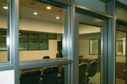 Timely Conference Room – Black Nickel Sidelights with Transom